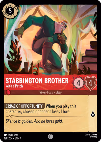 Stabbington Brother - With a Patch #128 — Archazia's Island (Common) · Disney Lorcana