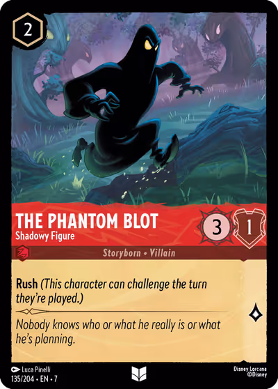 The Phantom Blot - Shadowy Figure #135 — Archazia's Island (Uncommon) · Disney Lorcana