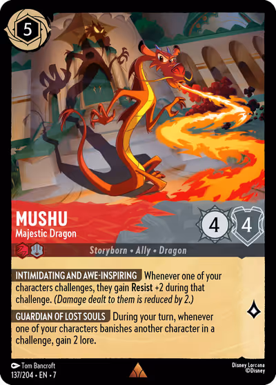 Mushu - Majestic Dragon #137 — Archazia's Island (Rare) · Disney Lorcana