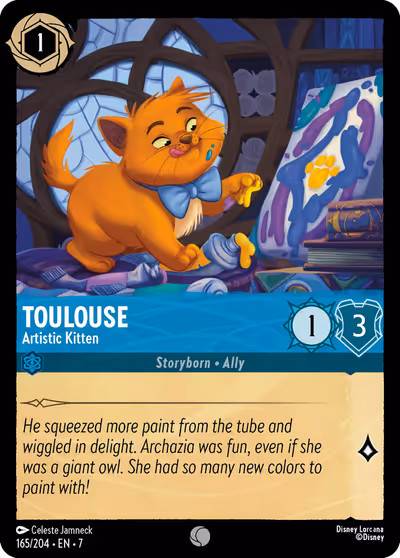 Toulouse - Artistic Kitten #165 — Archazia's Island (Common) · Disney Lorcana