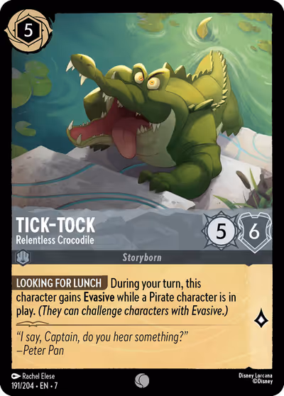 Tick-Tock - Relentless Crocodile #191 — Archazia's Island (Common) · Disney Lorcana
