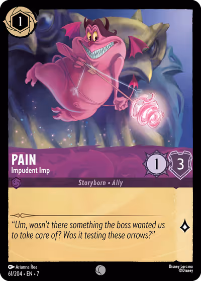 Pain - Impudent Imp #61 — Archazia's Island (Common) · Disney Lorcana