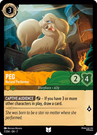Peg - Natural Performer #7 — Archazia's Island (Uncommon) · Disney Lorcana