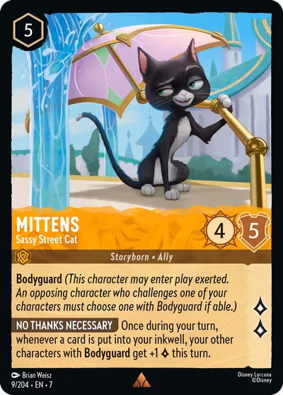 Mittens - Sassy Street Cat #9 — Archazia's Island (Rare) · Disney Lorcana