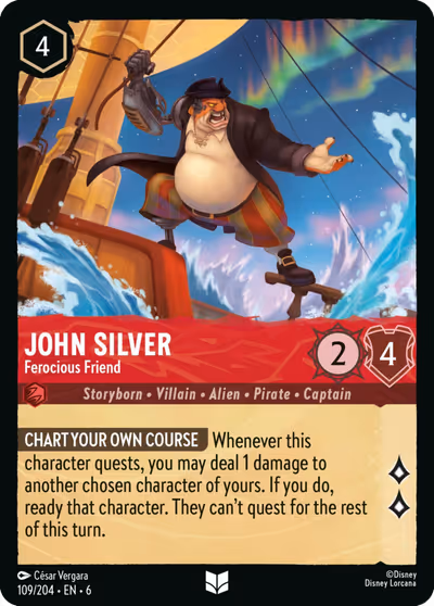 John Silver - Ferocious Friend #109 — Azurite Sea (Uncommon) · Disney Lorcana