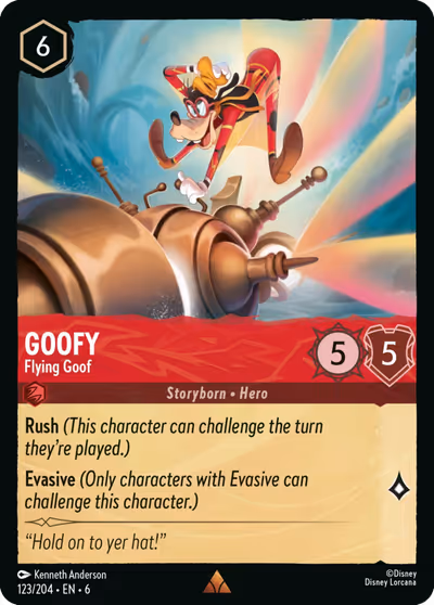 Goofy - Flying Goof #123 — Azurite Sea (Rare) · Disney Lorcana