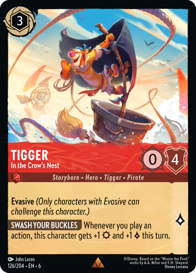 Tigger - In the Crow's Nest #126 Foil — Azurite Sea (Rare) · Disney Lorcana