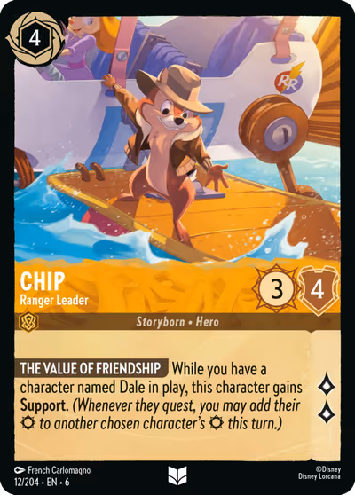Chip - Ranger Leader #12 — Azurite Sea (Uncommon) · Disney Lorcana