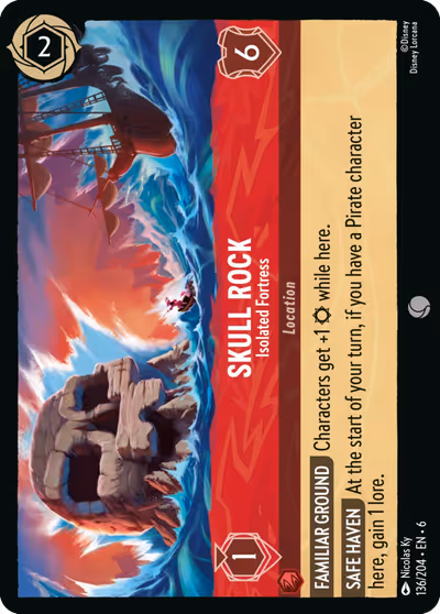 Skull Rock - Isolated Fortress #136 — Azurite Sea (Common) · Disney Lorcana
