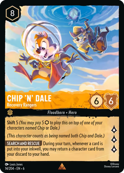 Chip 'n' Dale - Recovery Rangers #14 — Azurite Sea (Rare) · Disney Lorcana