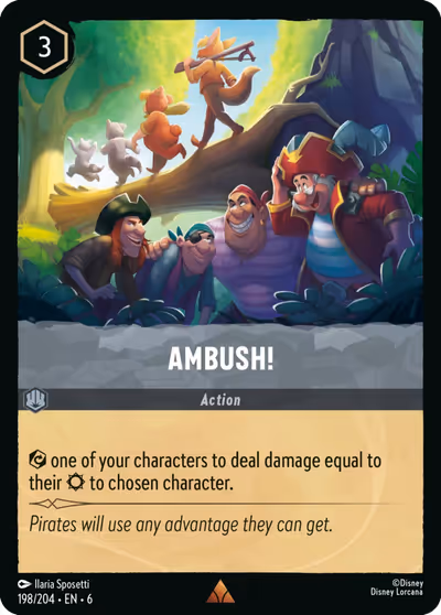 Ambush! #198 — Azurite Sea (Rare) · Disney Lorcana