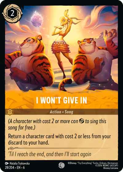 I Won't Give In #28 — Azurite Sea (Common) · Disney Lorcana