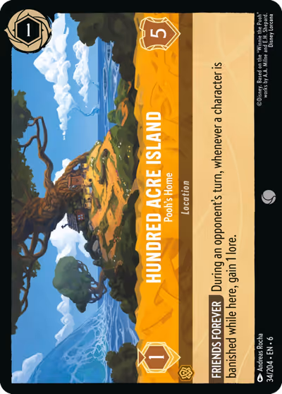 Hundred Acre Island - Pooh's Home #34 — Azurite Sea (Common) · Disney Lorcana