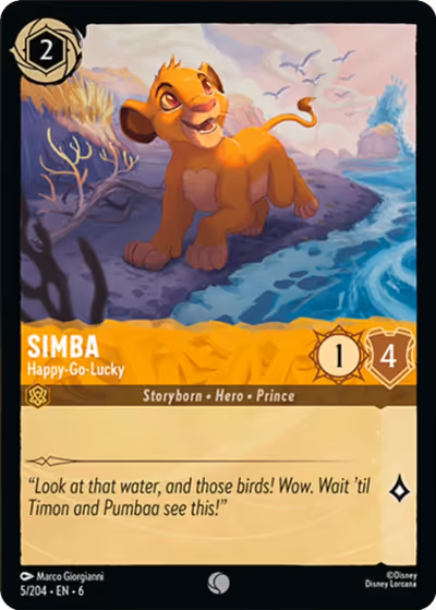 Simba - Happy-Go-Lucky #5 — Azurite Sea (Common) · Disney Lorcana