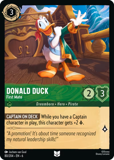 Donald Duck - First Mate #80 — Azurite Sea (Uncommon) · Disney Lorcana
