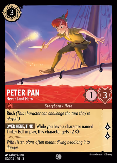 Peter Pan - Never Land Hero #119 — Into the Inklands (Common) · Disney Lorcana