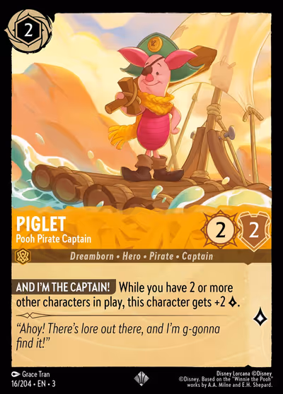 Piglet - Pooh Pirate Captain #16 — Into the Inklands · Disney Lorcana