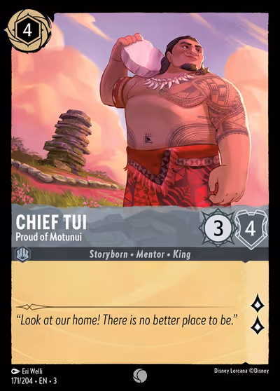 Chief Tui - Proud of Motunui #171 — Into the Inklands (Common) · Disney Lorcana