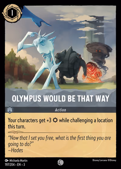 Olympus Would Be That Way #197 — Into the Inklands (Common) · Disney Lorcana