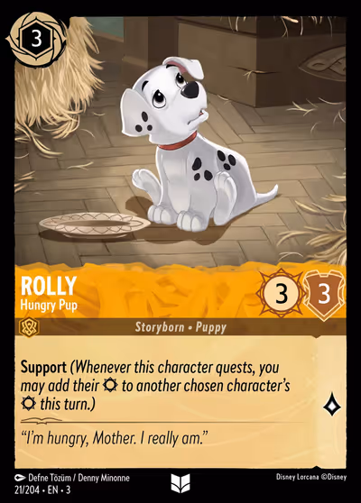 Rolly - Hungry Pup #21 — Into the Inklands (Uncommon) · Disney Lorcana