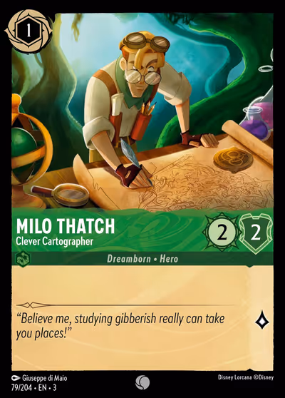 Milo Thatch - Clever Cartographer #79 — Into the Inklands (Common) · Disney Lorcana