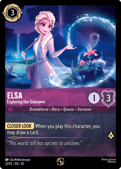 Elsa - Exploring the Unknown #22 Foil — Promo Set 3 (Promo) · Disney Lorcana