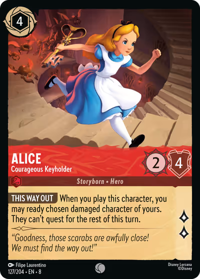 Alice - Courageous Keyholder #127 — Reign of Jafar (Common) · Disney Lorcana