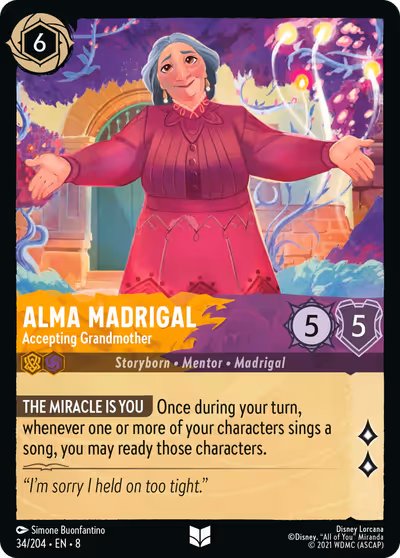 Alma Madrigal - Accepting Grandmother #34 — Reign of Jafar (Uncommon) · Disney Lorcana