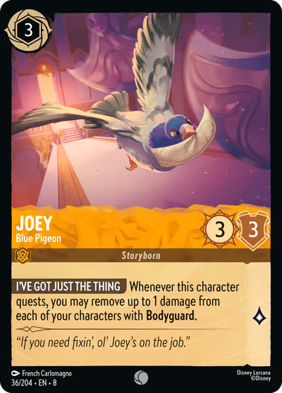 Joey - Blue Pigeon #36 — Reign of Jafar (Common) · Disney Lorcana
