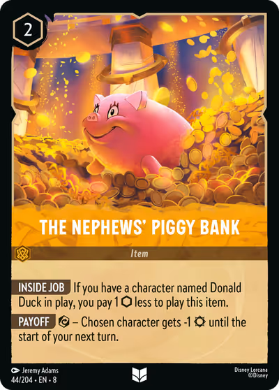 The Nephews' Piggy Bank #44 — Reign of Jafar (Uncommon) · Disney Lorcana