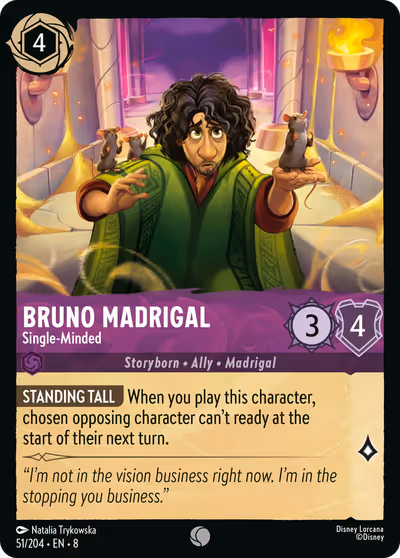 Bruno Madrigal - Single-Minded #51 — Reign of Jafar (Common) · Disney Lorcana
