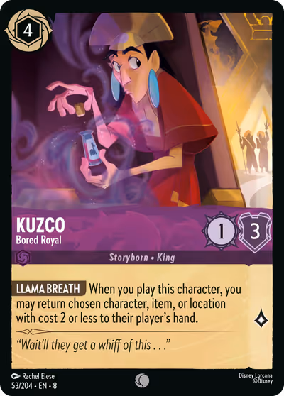 Kuzco - Bored Royal #53 — Reign of Jafar (Common) · Disney Lorcana