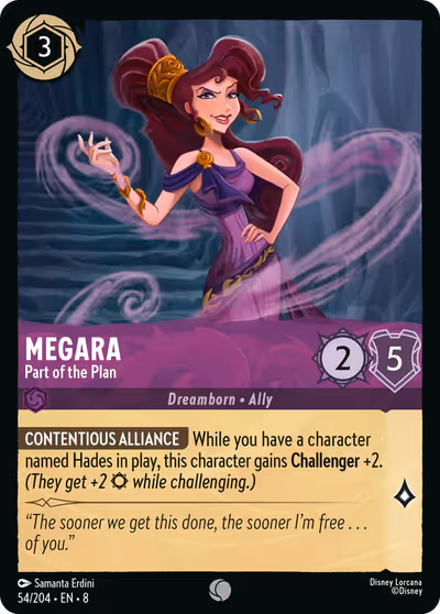 Megara - Part of the Plan #54 — Reign of Jafar (Common) · Disney Lorcana