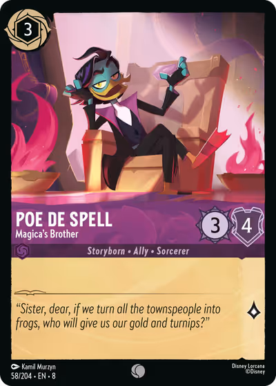 Poe De Spell - Magica's Brother #58 — Reign of Jafar (Common) · Disney Lorcana