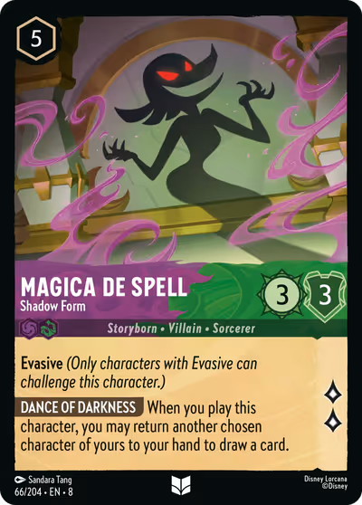 Magica De Spell - Shadow Form #66 — Reign of Jafar (Uncommon) · Disney Lorcana