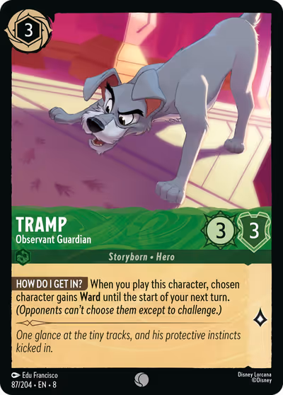 Tramp - Observant Guardian #87 — Reign of Jafar (Common) · Disney Lorcana
