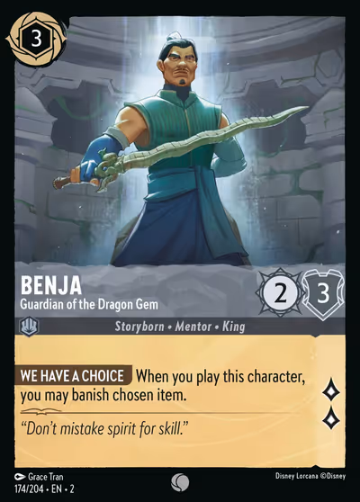 Benja - Guardian of the Dragon Gem #174 — Rise of the Floodborn (Common) · Disney Lorcana