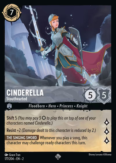 Cinderella - Stouthearted #177 — Rise of the Floodborn · Disney Lorcana