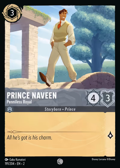 Prince Naveen - Penniless Royal #191 — Rise of the Floodborn (Common) · Disney Lorcana