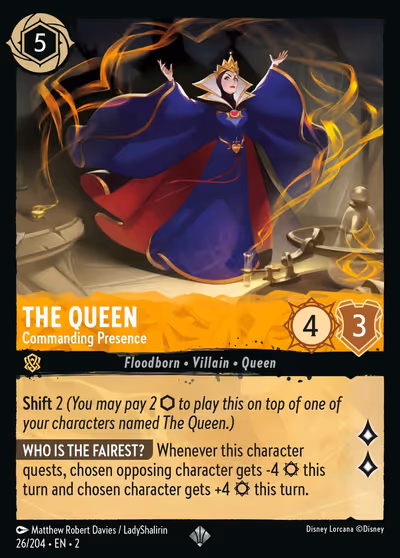 The Queen - Commanding Presence #26 — Rise of the Floodborn · Disney Lorcana