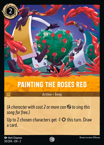 Painting the Roses Red #30 — Rise of the Floodborn (Common) · Disney Lorcana