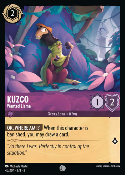 Kuzco - Wanted Llama #45 — Rise of the Floodborn (Common) · Disney Lorcana