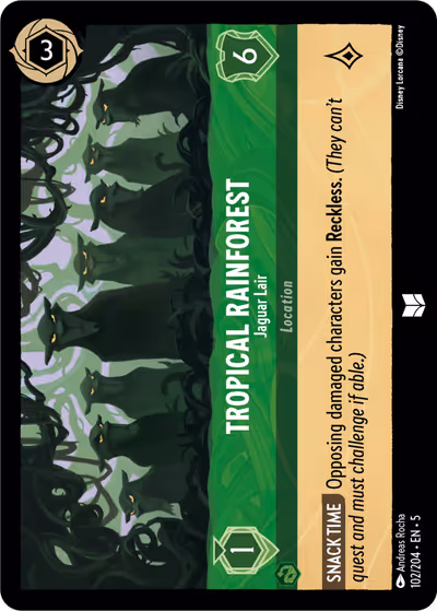 Tropical Rainforest - Jaguar Lair #102 — Shimmering Skies (Uncommon) · Disney Lorcana