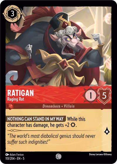 Ratigan - Raging Rat #113 — Shimmering Skies (Common) · Disney Lorcana