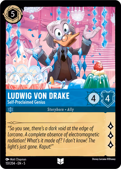 Ludwig Von Drake - Self-Proclaimed Genius #151 — Shimmering Skies (Uncommon) · Disney Lorcana