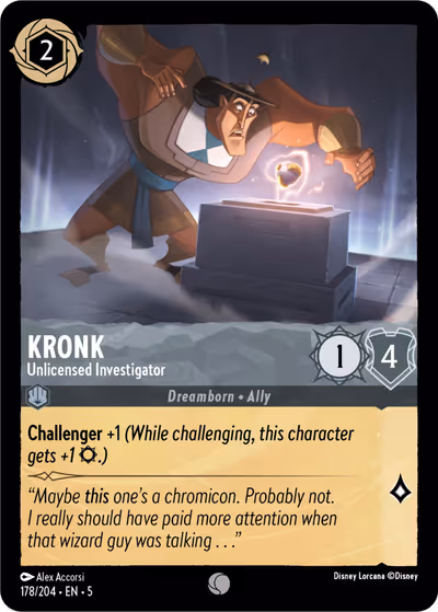 Kronk - Unlicensed Investigator #178 — Shimmering Skies (Common) · Disney Lorcana