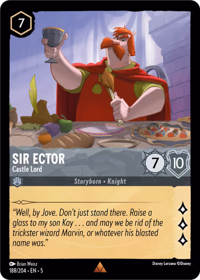 Sir Ector - Castle Lord #188 — Shimmering Skies (Rare) · Disney Lorcana