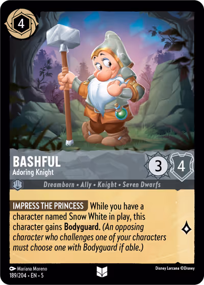 Bashful - Adoring Knight #189 — Shimmering Skies (Uncommon) · Disney Lorcana