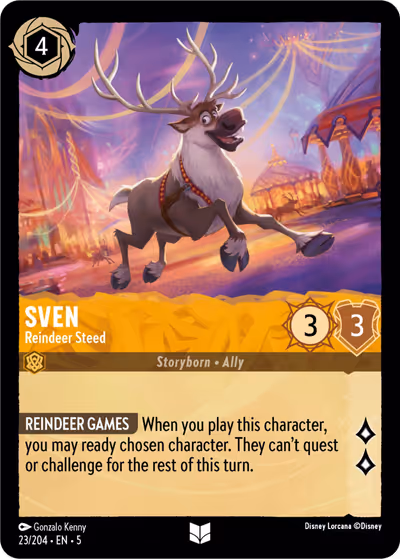Sven - Reindeer Steed #23 — Shimmering Skies (Uncommon) · Disney Lorcana
