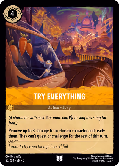 Try Everything #25 — Shimmering Skies (Uncommon) · Disney Lorcana